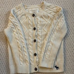 Abercrombie Kids Cream Cable Knit Button Up Cardigan Size XL, fits women’s XS